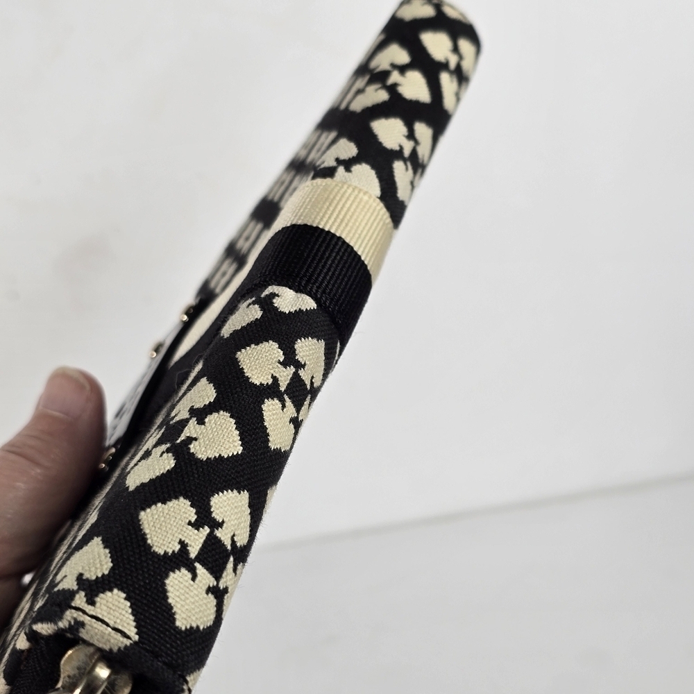 Kate Spade Black and Cream Print Zip Around Continental Wallet/Clutch CC Slots - Picture 9 of 15